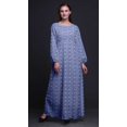 thumbnail image 2 of Bimba Polyester Georgette Leaves & Azalea Floral Printed Womenâ€™s Long Sleeve Elastic Waist MaxiÂ&nbsp;DressÂ&nbsp;Gown-X-Large, 2 of 5