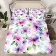 thumbnail image 2 of Homewish Purple Flowers Full Size Sheets 4-Piece for Female Men Adults,Spring Garden Breathable Bed Sheets,Chic Floral Blossoms Lightweight Sheet Sets,Breathable Home Decor, 2 of 7
