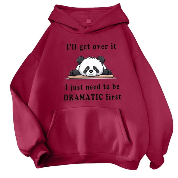 Sudadera con capucha Gibobby casual de moda para mujer con top cálido estampado lindo Rosa XXL