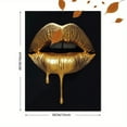 thumbnail image 3 of Golden Dripping Lips Decorative Painting/Canvas Art， Suitable for Living Room， Bedroom， Dining Room， Office， Hotel， Gallery， Studio， Cafe， Bar and Apartment Decoration., 3 of 8