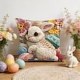 thumbnail image 3 of ERK Easter Decor Easter Embroidery Decorative Cover With 3D Print Floral Pattern For Sofa Couch Bedroom, 3 of 5