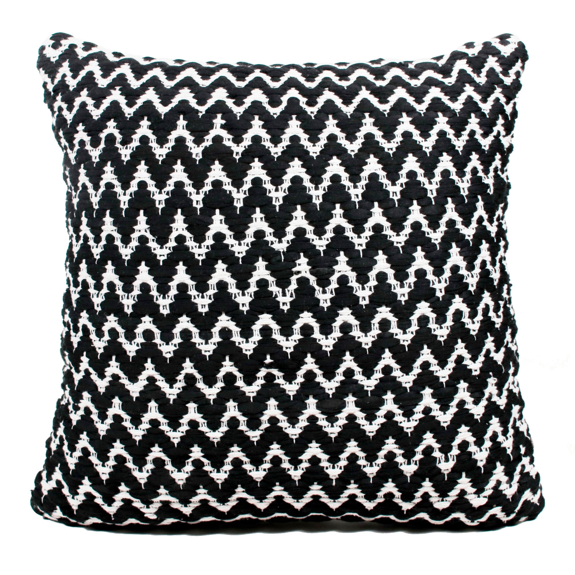 Harlow Hill Black/White Geometric Modern Polyester Blend Throw Pillow Cover, 20" x 20"