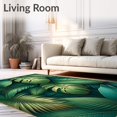 thumbnail image 2 of Flatwoven High Traffic Area Rug, Tropical Foliage Bath Emerald Palm Leaf Accent Green, Non Slip, Stain Resistant, Washable Area Rugs for Living Room, Bedroom(Green, 3X5), 2 of 8