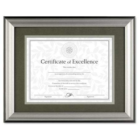 1899 Silver Certificate - DAX Photo Frame, Desk/Wall, Plastic, 11 x 14, 8 1/2 x 11, Charcoal/Nickel-Tone