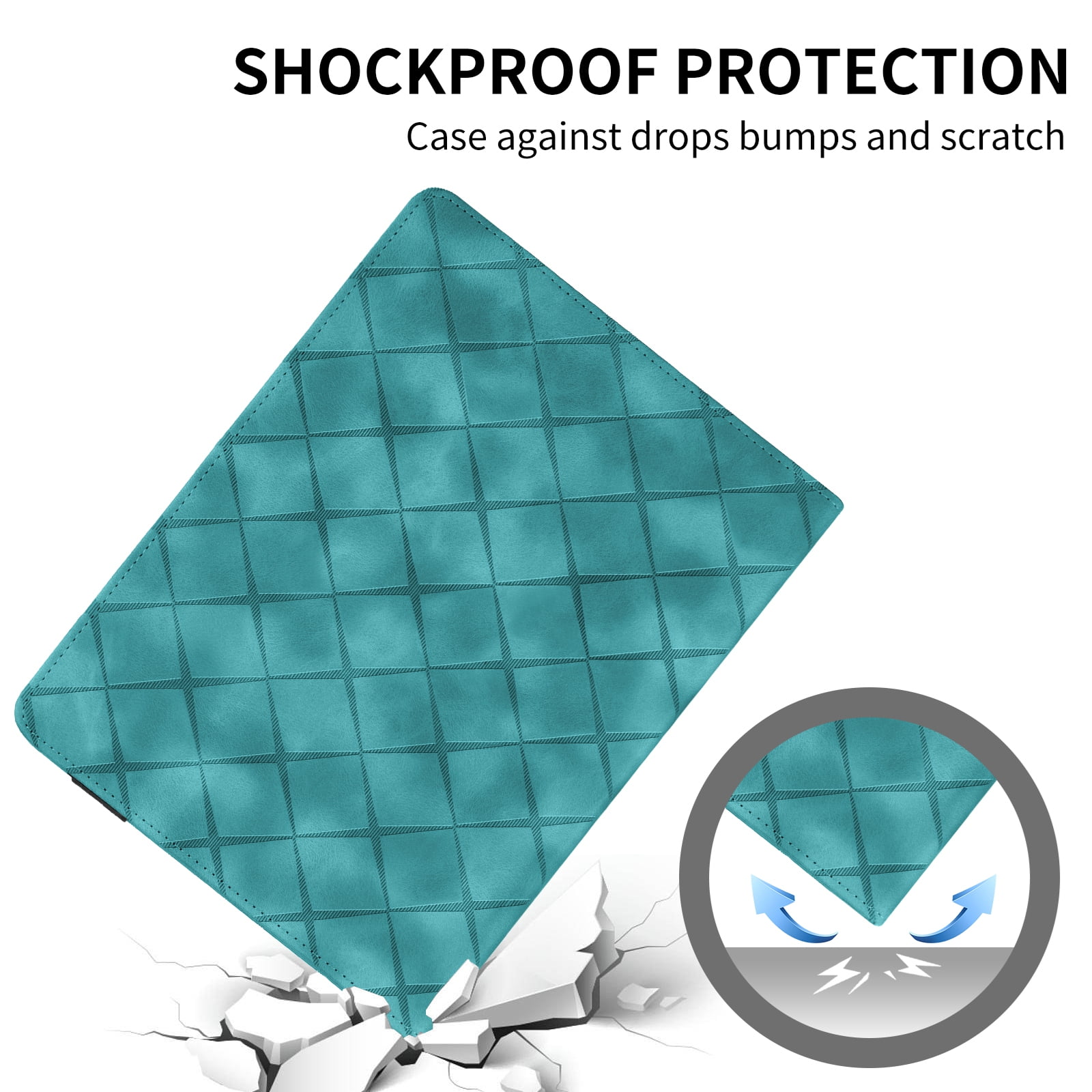 ELEHOLD Case for Apple iPad 11th 10th Gen, PU Leather Case with Pencil Holder,Shockproof Soft TPU Folio Stand Cover,Green