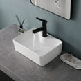 thumbnail image 4 of 15.75" Modern White Rectangular Smooth Ceramic Bathroom Basin Sink With Pop-up Drainer, 4 of 14