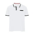 thumbnail image 1 of Playera Elvqul de Hombre Manga Corta sin Estampado Blanco con Solapa Economicas, 1 of 4