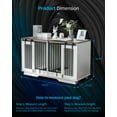 thumbnail image 2 of TABU 66" Large Dog Crate Furniture, Wooden Dog Crate for 2 Small or Medium Dogs,Indoor, Chew Resistant,White, 2 of 7