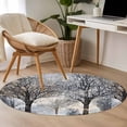 thumbnail image 4 of Round Rugs 3Ft, Black Grey Forest Round Area Rug Washable Indoor Throw Carpet, Vintage Watercolor Tree Tunk Small Non Slip Circle Rug for Bedroom Living Room Home Decor Aesthetic, 4 of 8