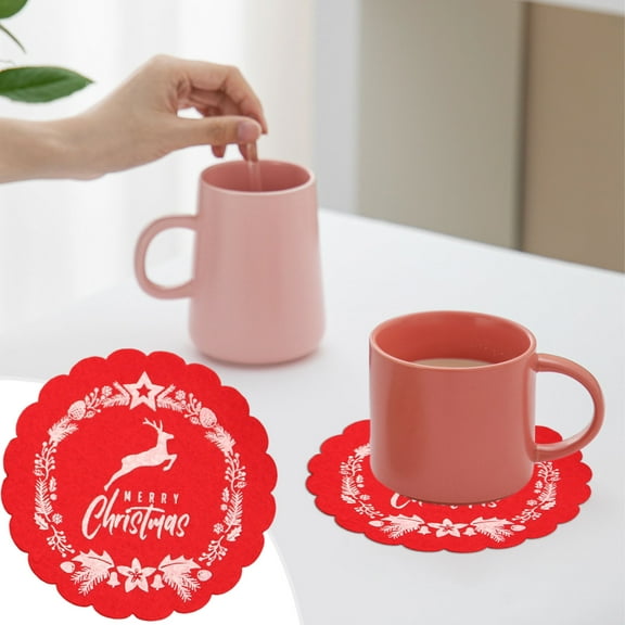 Christmas Coaster, Wine Cup Coaster, Holiday Tea Coaster, Festive Table Mat, Xmas Party Supplies, Holiday Home Decor, Restaurant Christmas Decor, Seasonal Drinkware Accessory