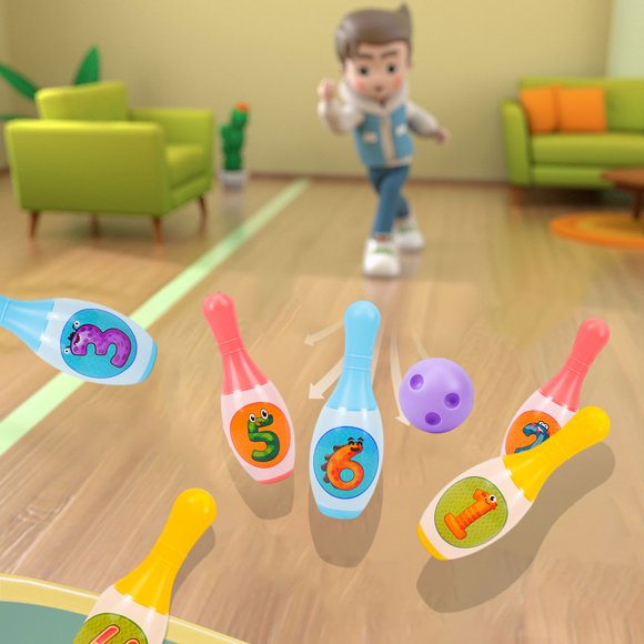 YIMWNYI Dinosaur Bowling Interactive Indoor Leisure Sports Game, Role Play, Parent-Child Interaction, Fun Indoor Sports Game, Safe Plastic Bowling Set