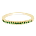 thumbnail image 2 of AFFY 14K Yellow Gold Over Sterling Silver Round Cut Simulated Green Emerald CZ Half Eternity Band Ring, 2 of 7