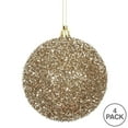thumbnail image 2 of Vickerman 4" Champagne Tinsel Ball Ornament, 4 per Bag, 2 of 2