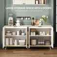 thumbnail image 4 of MARNUR 63" Sideboard Buffet Cabinet with 4 Doors Modern Coffee Bar Cabinet, TV Stand, Entryway Cupboard, White, 4 of 8