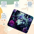 thumbnail image 3 of Wolf Desk Pad Mouse Mat Gaming Mouse Pad | Square 8.3x9.8 Inch Non-Slip Rubber Bottom Printed Suitable for Office and Gaming, 3 of 6