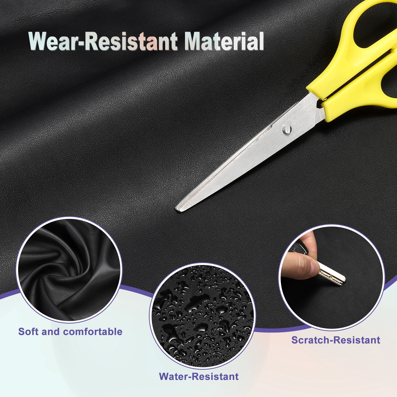 Faux Leather 2 Yards Length 1.2mm Thick PU Leather for Sofa Bags DIY Crafts