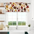 thumbnail image 6 of 54"x18" Fall Kitchen Valances for Window, Colorful Autumn Thanksgving Maple Leaf Harvest Short Rod Pocket Seasonal Curtain Valance for Bedding Bathroom Living Room Decor, 1 Panel, 6 of 6