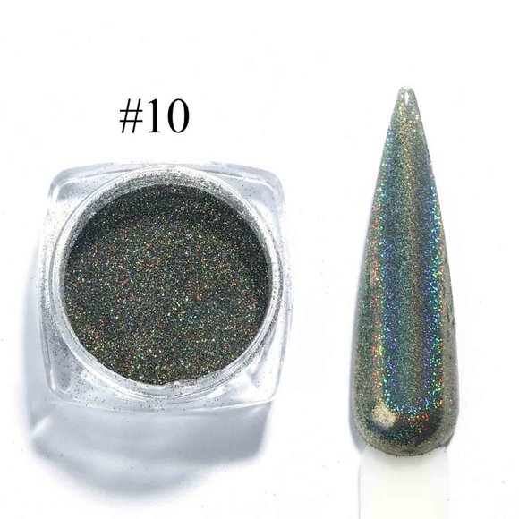 Xihbxyly Polvo de Espejo Óptico, Pigmento Brillante para Uñas, Fácil de Aplicar para Esmalte de Gel y Esmalte de Uñas, Versátil para Decoración de Uñas En Casa o Salón, Capacidad Aproximada de 2 G.