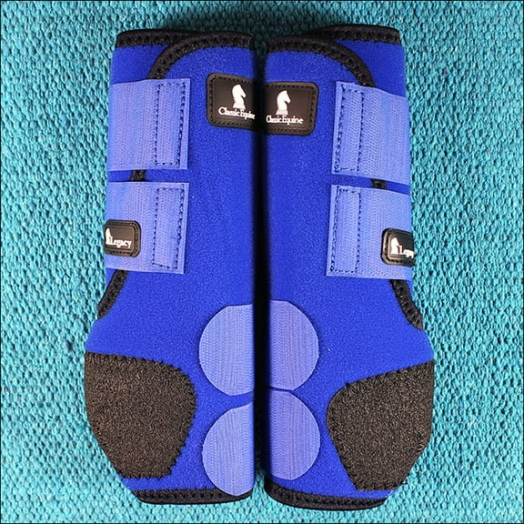 LARGE BLUE CLASSIC EQUINE LEGACY SYSTEM HORSE HIND LEG SPORT BOOT PAIR