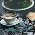 thumbnail image 3 of Ambesonne Hawaii Fitted Round Tablecloth, Modern Greenery Leaves Print, 40"- 44" Diameter, Teal Plum and Pale Pink, 3 of 5