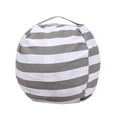 thumbnail image 1 of EeaseCA Large Capacity Spherical Shape Design Plush Toy Storage Bag Child Sofa Cushion with Handle Zipper (Large Size Grey Stripes), 1 of 9