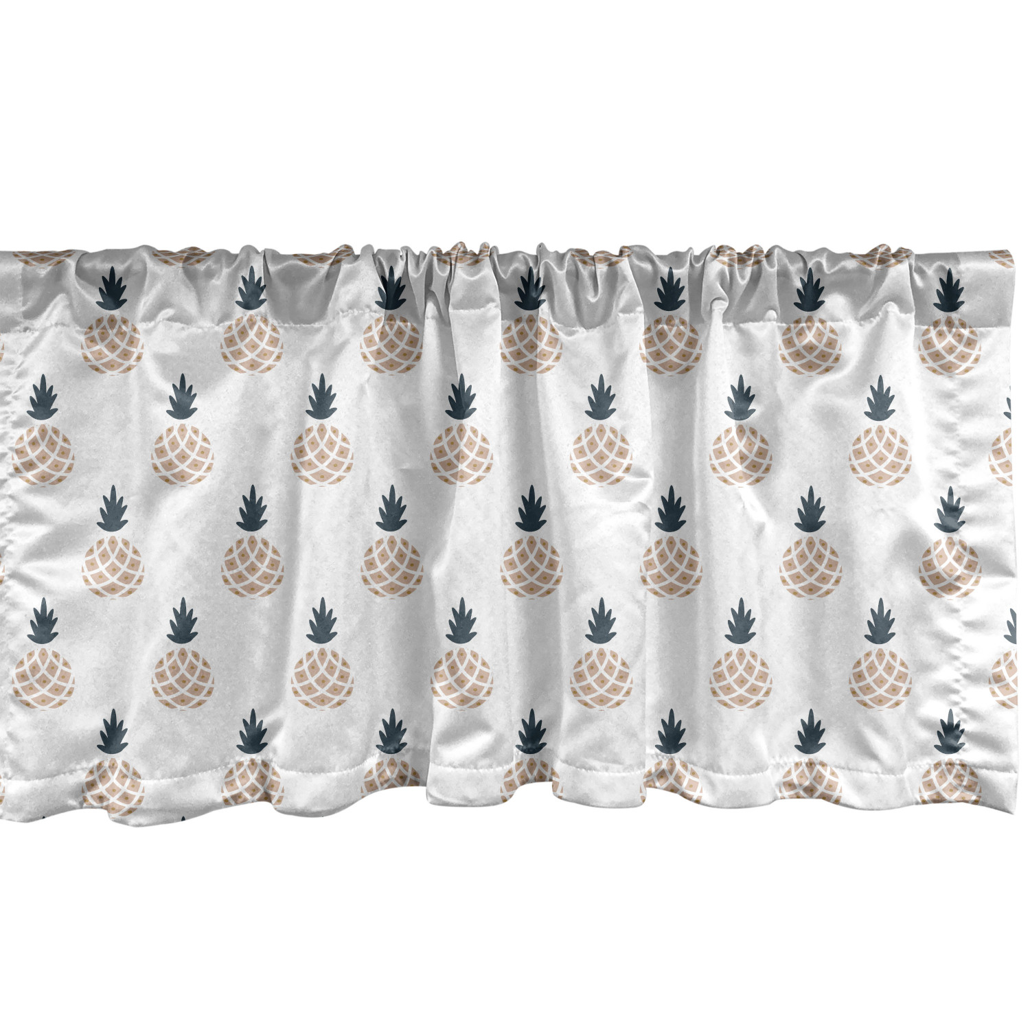 Pineapple Window Valance Pack of 2, Repeating Tropical Fruits on a