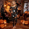 thumbnail image 2 of Halloween Family Pajamas Set with Moon Star Print, Breathable Long Sleeve Matching Halloween Pajamas for Whole Family, Classic Family Halloween Pajama Set Sleepwear, 2 of 7