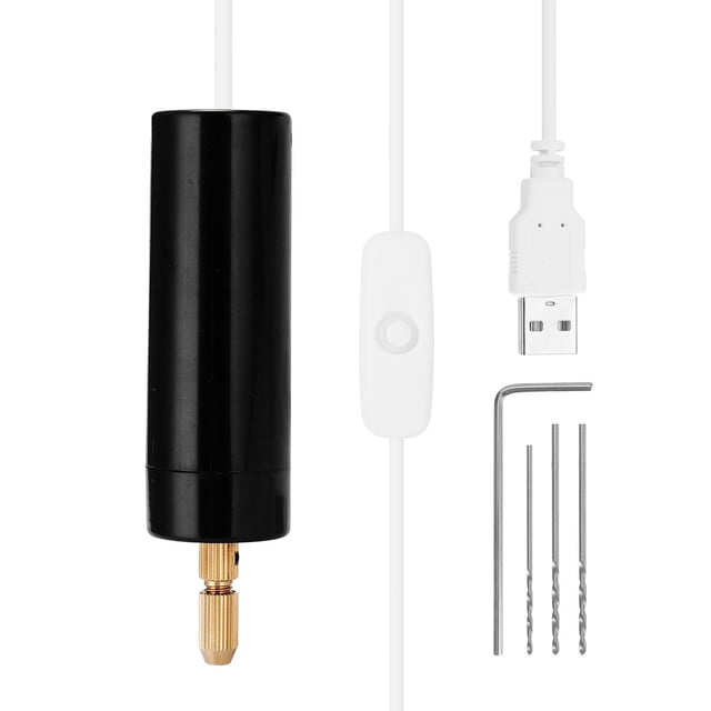 Mini taladro eléctrico PCS Bits (0.7-1.2mm) para resina, plástico, polímero de , joyería de bricolaje, fabricación de llaves kusrkot Destornillador electrico
