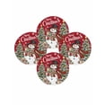 thumbnail image 7 of 13 Inch Round Placemats Set of 4, Red Christmas Snowman Non Slip Heat Insulation PP Table Mats, Xmas Tree Snowflake Botanical Washable Place Mats for Kitchen Dining Party Table Decor, 7 of 7