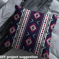 thumbnail image 3 of Boho Fabric By The Yard,Geometric Exotic Retro Style Upholstery Fabric,Vintage Bohemian Aztec Indoor Outdoor Fabric,Fashion Victorian Baroque Decorative Fabric,Blue Pink,5 Yards, 3 of 5