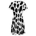 thumbnail image 5 of Black And White Cow Print Dress Summer Street Style Dresses Female Short Sleeve Printed Sundress, 5 of 7