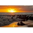 thumbnail image 2 of Illg, Cathy and Gordon 24x17 White Modern Wood Framed Museum Art Print Titled - USA, Hawaii, Maui, Kihei Sunset on ocean beach, 2 of 4
