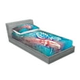 thumbnail image 2 of Ambesonne Fantasy Fitted Sheet & Pillow Sham Set, Butterfly Winged, Twin, Blue Purple, 2 of 2