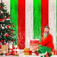 thumbnail image 6 of TETOU 2pcs Christmas Foil Fringe Curtains,3.3 x 6.6 ft Red Silver Green Tinsel Fringe Party Photo Backdrop Streamer Backdrop for Christmas New Year Ugly Sweater Party Decoration, 6 of 7