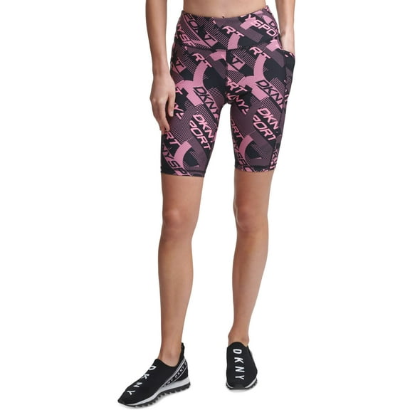 DKNY Womens Printed Bike Shorts Black Size XS MSRP $45