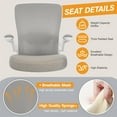 thumbnail image 4 of COOLHUT Drafting Chair Tall Office Chair for Standing Desk, Ergonomic High Office Desk Chair with Adjustable Foot Ring, Flip-Up Armrests and Lumbar Support for Home Office or Drawing Use, Gray, 4 of 11