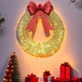 thumbnail image 3 of Dserfhy Lighted Christmas Wreath Battery Operated Pre-Lit Wreath with Large Bow And LED Lights for Indoor Outdoor Christmas Holiday Yard Garden Porch Decor, 3 of 8