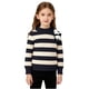 thumbnail image 2 of Blusas y camisas de cuello redondo y manga larga para niños, suéter de invierno unisex a rayas con estilo a juego para la cabeza, top de punto de manga larga, top de poliéster para niños, 2 of 7