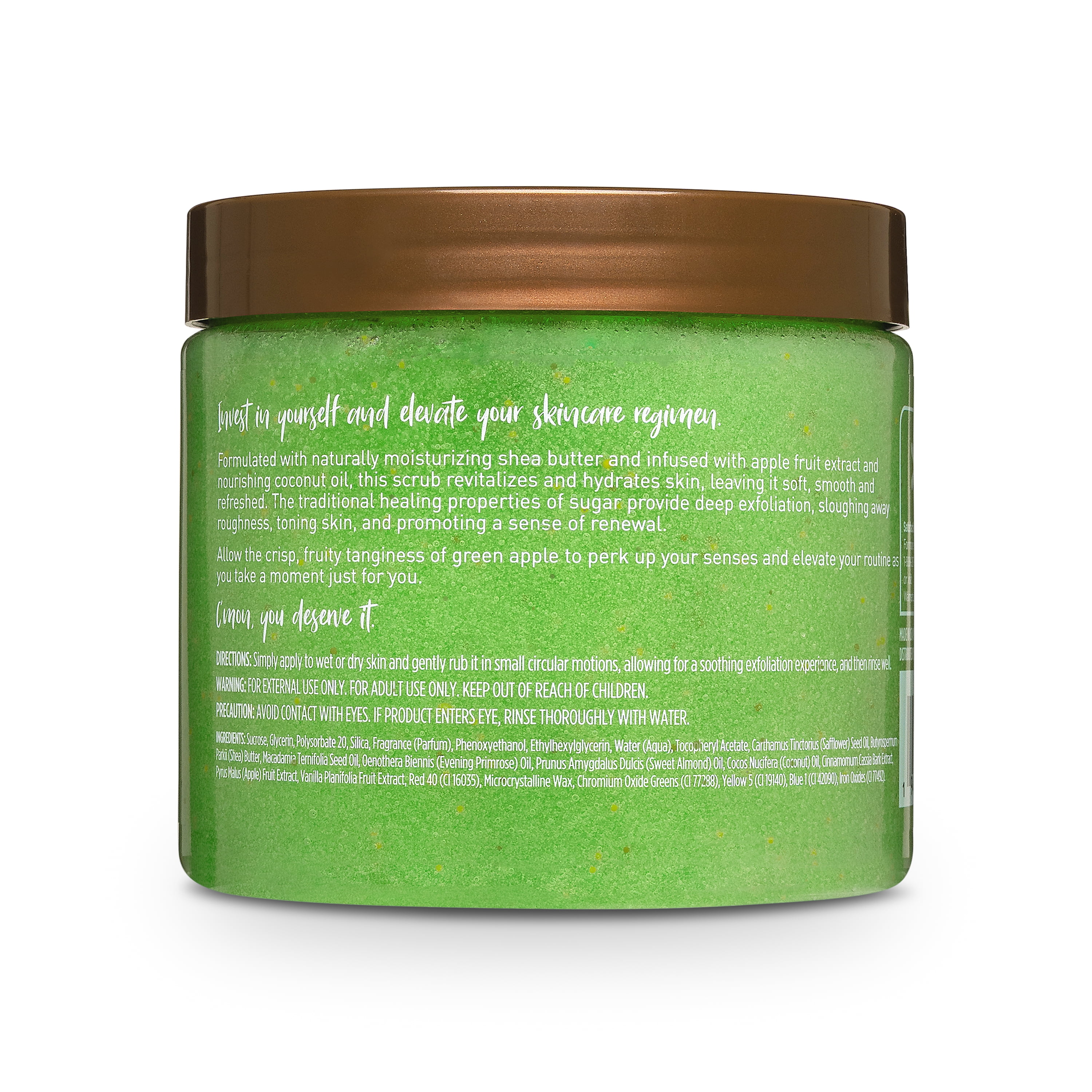Shea Sugar Scrub, Green Apple, 18 oz