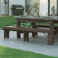thumbnail image 3 of Emma + Oliver 8' x 12" Antique Rustic Mahogany Solid Pine Folding Farm Bench with 3 Legs, 3 of 11