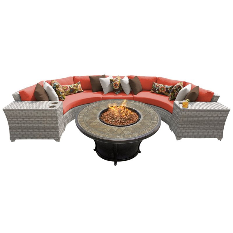 Fairmont 06A Wicker 6 Piece Fire Pit Patio Set