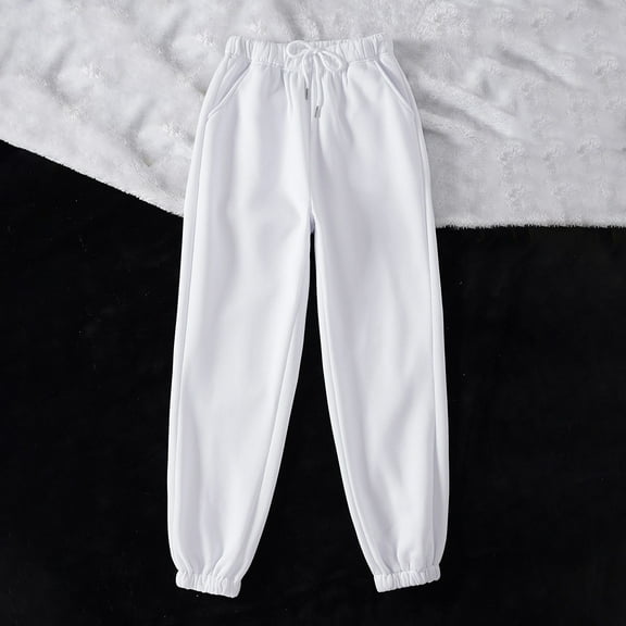 Aobny with Pockets Sweatpants Women White Baggy Sport Sweatpants Joggers Ankle Womens Business Casual Pants