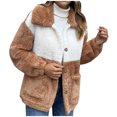 thumbnail image 2 of Puntoco Chaqueta para mujer Chaqueta sólida Botón de bolsillo Cuello vuelto Slim Fit Chaqueta cálida mediana y larga Puntoco Puntoco-809, 2 of 7