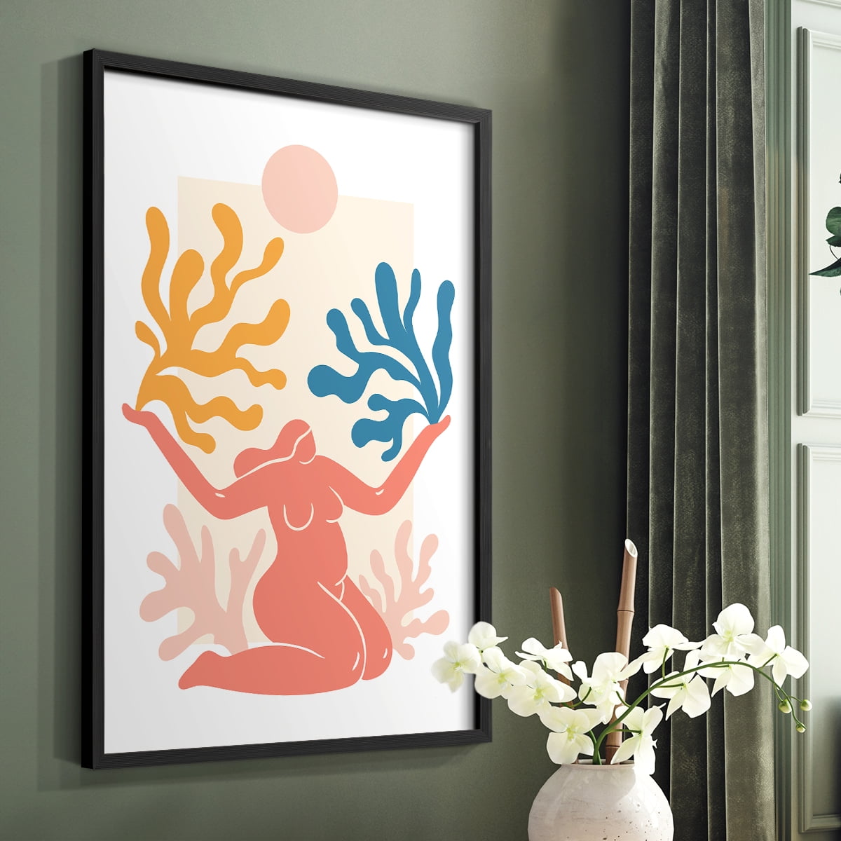 Matisse CDL in Black Solid Wood Framed Print No Nail Hanging
