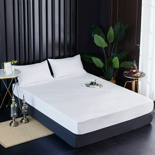 leyfeng Sábana bajera impermeable Protector de colchón Almohada sólida Funda de cama Sábanas sólidas Twin to California King