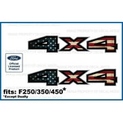 Decal Mods 4x4 American Flag Decals Bedside Truck Stickers for Ford F250 F350 F450 (2017-2020) (set of 2) Super Duty - WORN