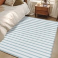 thumbnail image 4 of Stripes 3x5 Area Rugs for Living Room, Modern Art Teal Beige Non Slip Floor Mat Washable Low-Profile Indoor Carpet for Bedroom, Dining Room, Bathroom, 4 of 9