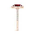 thumbnail image 3 of ANGARA Lab Grown 2 Ct Oval Ruby Halo Ring with Lab Diamond Accents for Women in 14K Rose Gold (Size-9x7mm) | July Birthstone, Birthday, Anniversary, Jewelry Gift for Women | Lab-Grown Ruby Ring, 3 of 7