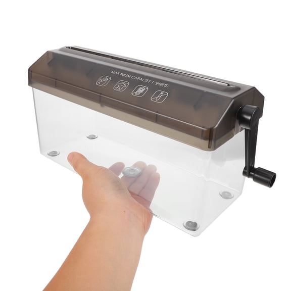 WEUVEB Compact Mini Manual Paper Shredder for Home Use with Hand Crank Operation in Black, PP and Steel Construction