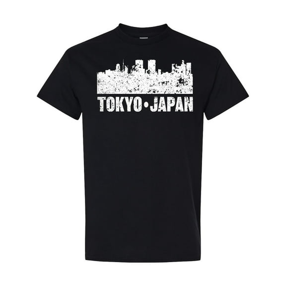 Inktastic Tokyo Japan City Skyline with Grunge T-Shirt
